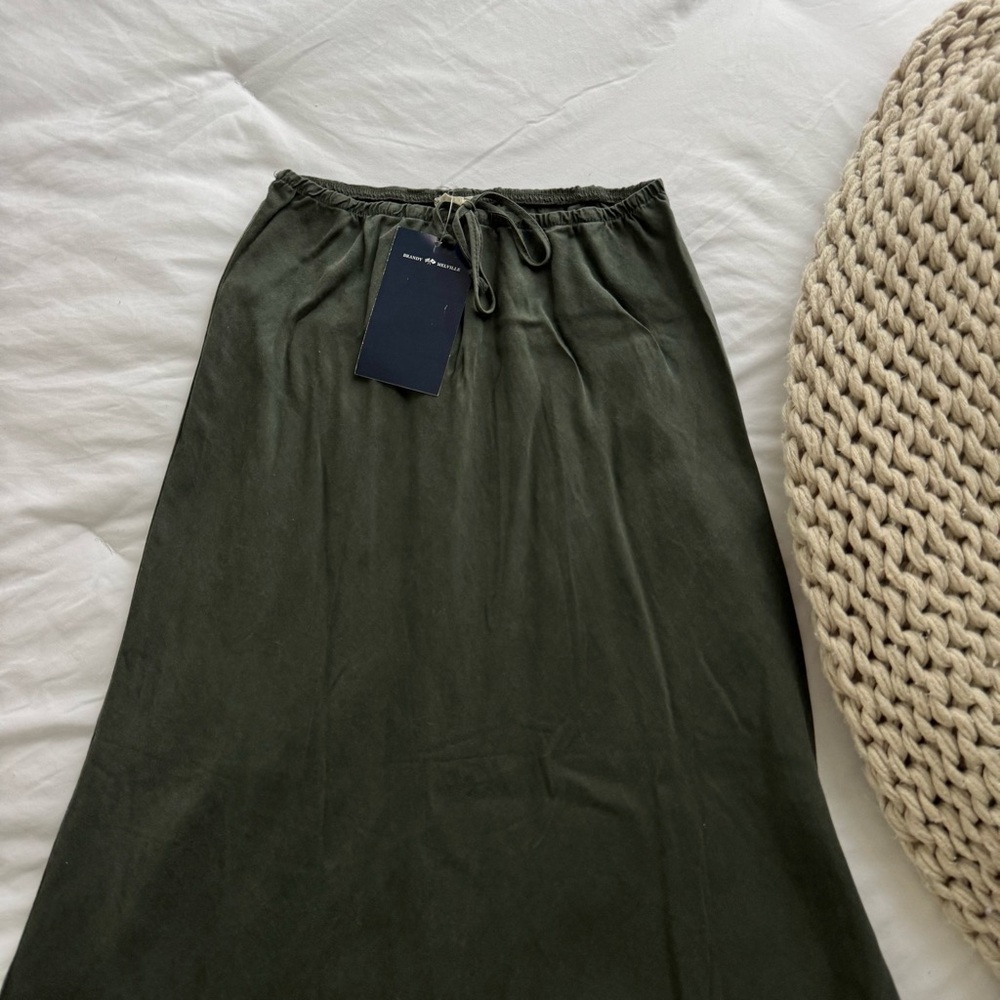 Brandy Melville Olive Green Midi Skirt